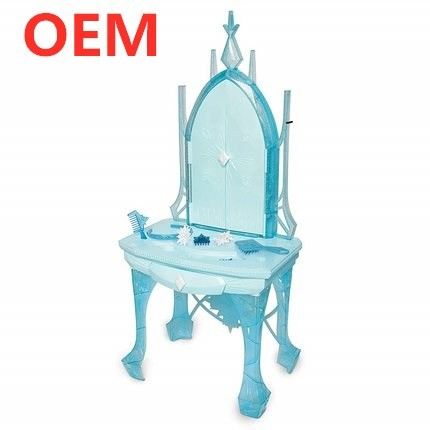 OEM কারখানা কাস্টম মিউজিক লাইট ফাংশন প্লাস্টিক সুন্দর রাজকুমারী কিড ড্রেসিং টেবিল খেলনা