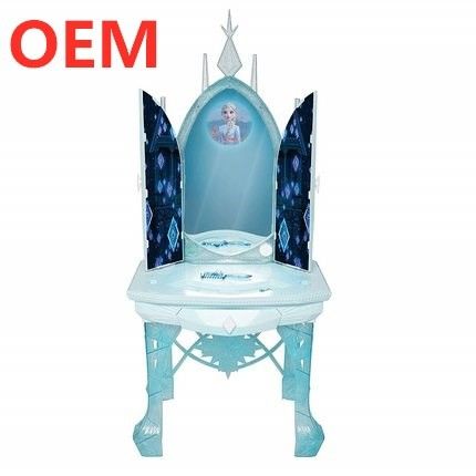 OEM কারখানা কাস্টম মিউজিক লাইট ফাংশন প্লাস্টিক সুন্দর রাজকুমারী কিড ড্রেসিং টেবিল খেলনা