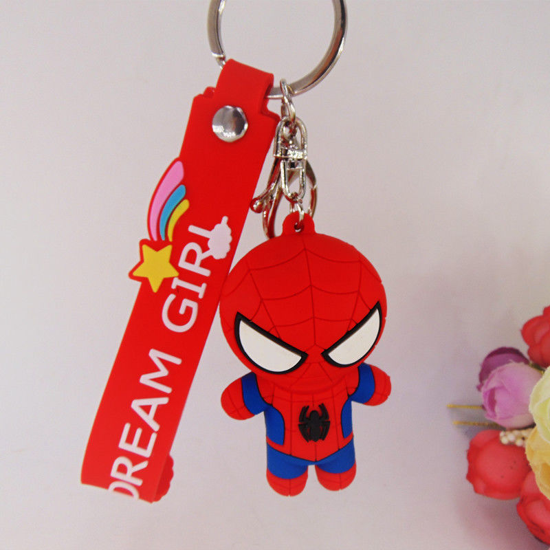কাস্টম 3D কার্টুন এনিমে ক্যাপ্টেন আমেরিকা রাবার Keychain পিভিসি Keychain স্কুল ব্যাগ জন্য